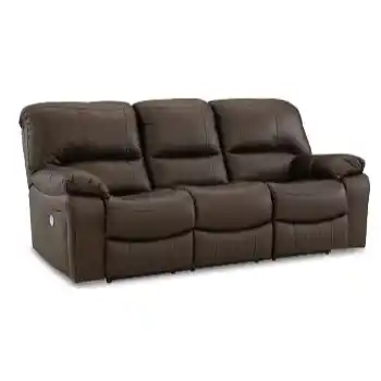 Ashley Lincoln Dark Brown Leather Power Reclining Sofa