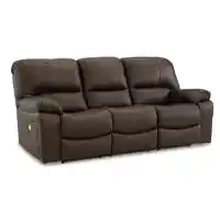 Ashley Lincoln Dark Brown Leather Power Reclining Sofa