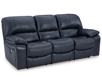 Ashley Lincoln Ocean Leather Dual Power Reclining Sofa