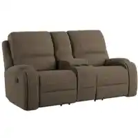 Emerald Adrian Brown Reclining Console Loveseat with USB