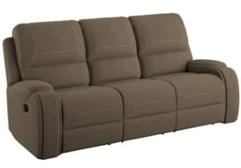 Emerald Adrian Brown Reclining Sofa with Dropdown Table & USB