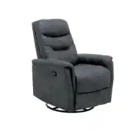 Emerald Danyon Charcoal Microsuede Swivel Glider Recliner