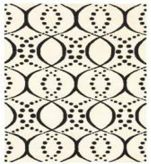 Rizzy White 2-6x8 Handtufted Wool Area Rug Runner with Interlaced Black Bands & Dots