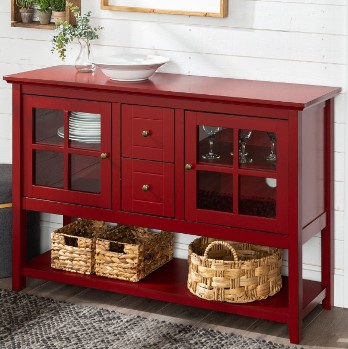 Stanley Ranger Red Sideboard with Glass Doors