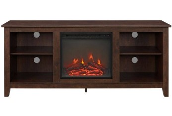 Stanley Ranger Dark Brown 58-Inch TV Stand with Fireplace
