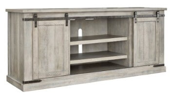 Ashley Distressed White Barn Door 70-inch TV Stand