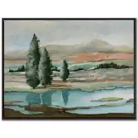 Streamline Trees Across The River 36x48 Wall Art