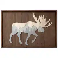 Streamline Brown Wood Moose 24x35 Wall Art