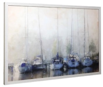Stylecraft Boats in the Harbor Wall Art Under Glass