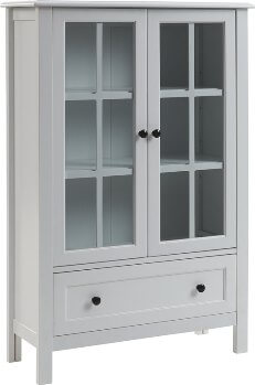 Ashley White Bookcase with Glass Doors
