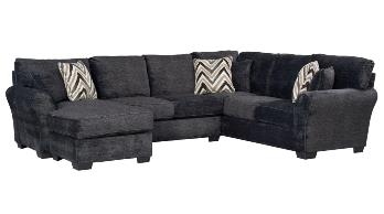 Legends Athena Ebony 2-Piece Sectional with Left-Hand Chaise