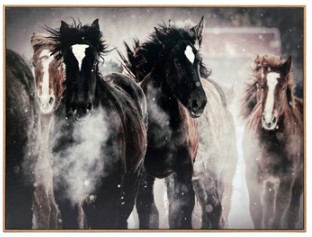 Ashley Winter Horses Wall Art Panel