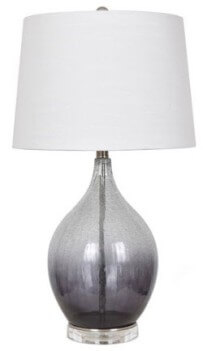 Crestview Charcoal Glass Table Lamp with White Shade