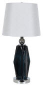 Crestview Dark Green Table Lamp with Silver Shade