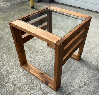 Stanley Ranger Outdoor Acacia End Table with Glass Top