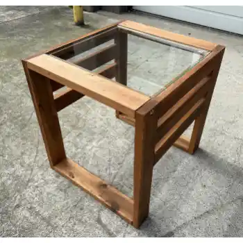 Stanley Ranger Outdoor Acacia End Table with Glass Top