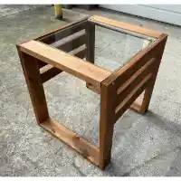 Stanley Ranger Outdoor Acacia End Table with Glass Top