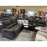 Jason Furniture Adelaide Fabric 6-Piece Power Reclining Sectional with Power Headrests