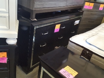 Homelegance Allura Black Textured Dresser with Mirrored Accents (blemish)