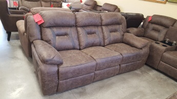 Homelegance Amite Dark Brown Polished Microsuede Reclining Sofa