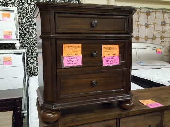 Homelegance Espresso Finish Nightstand with Angled Corners & Decorative Drawer Front Accents