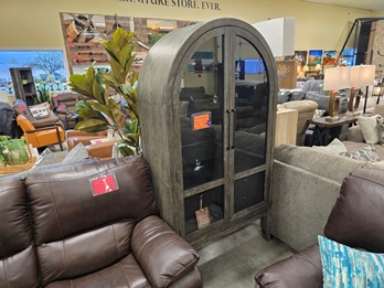 Modus Griffith Arched Hardwood Display Cabinet with Glass Doors