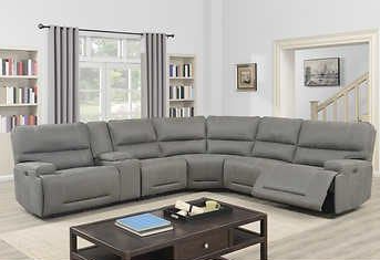 Jason Furniture Argento Microsuede Power Reclining 6-Piece Sectional