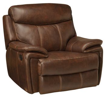 New Classic Aria Dark Brown Top Grain Leather Gliding Recliner