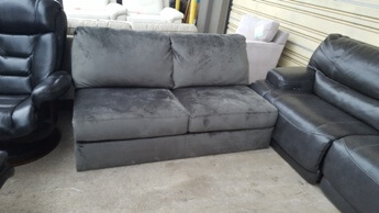 Plush Charcoal Armless Loveseat