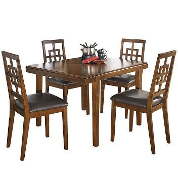 Ashley Ashland Espresso Finish Dining Set with 4 Chairs