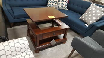 Ashley Rustic Brown Square Lift-Top Coffee Table