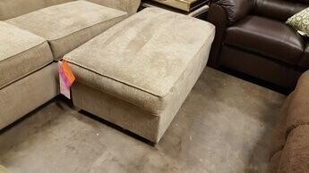 Light Sage Fabric Storage Ottoman
