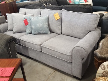 Ashley Light Silver Sofa with Rolled Arms