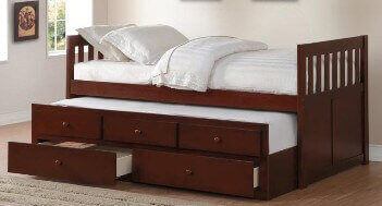 Homelegance Espresso Mission Style Twin Captains Bed with Trundle