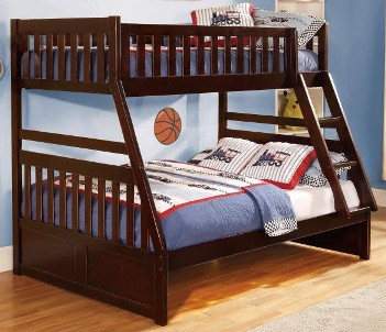 Homelegance Espresso Finish Mission Style Twin Over Full Bunk Bed