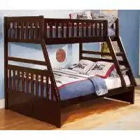 Homelegance Espresso Finish Mission Style Twin Over Full Bunk Bed