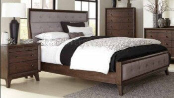 Coaster Bingham Rich Brown & Beige Upholstered Queen Bed