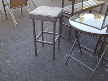 Outdoor PVC Wicker Backless Barstool
