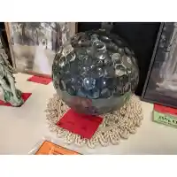Oversized Textured Blue & Brown Ceramic Ball Table Top Decor
