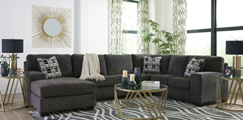 Ashley Balley Smoke 3-Piece Sectional with Left-Hand Chaise