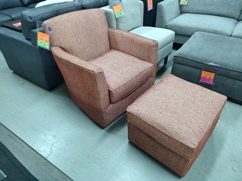 Jonathan Louis Barnford Clay Swivel Chair & Ottoman