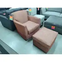 Jonathan Louis Barnford Clay Swivel Chair & Ottoman