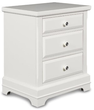 New Classic White Twin 3-Drawer Nightstand