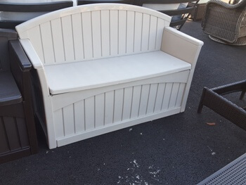 Beige Plastic Storage Bench