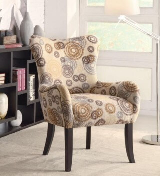 Coaster Beige Circles Accent Chair with Nailhead Trim
