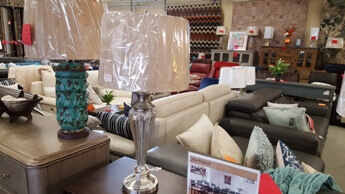 Crestview Mercury Glass & Brushed Nickel Table Lamp with Beige Shade