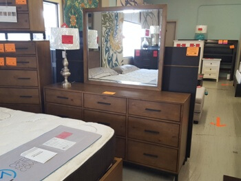 Modus Belgrade 9-Drawer Dresser with Metal Base & Mirror