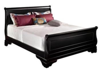 New Classic Belle Rose Black Cherry Finish King Sleigh Bed