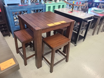 Integra Benton Espresso Finish Counter-Height Dining Set with 4 Backless Barstools