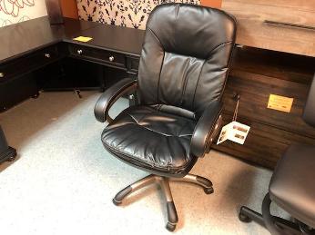 Black High-Back Faux Leather Desk Chair